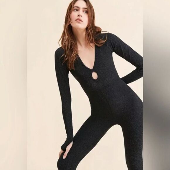NEW Free People flash forward onesie jumpsuit playsuit leotard black, XS/S - Picture 3 of 16